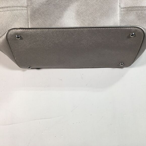 Women's Calvin Klein Chain Saffiano Leather Tote Size 16"L x 4.5"W x 10"H - Silv - Picture 12 of 14